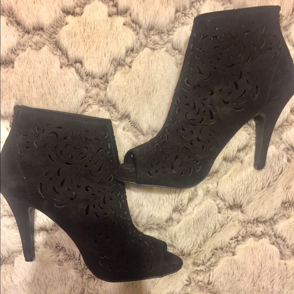 Versona Shoes Versona Black Bootie With Peep Toe Poshmark